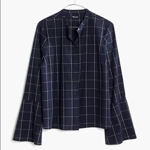 Madewell cotton blouse with bell sleeves